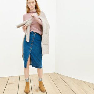 madewell asymmetrical jean skirt